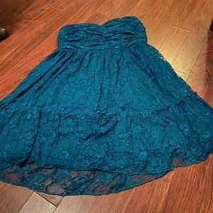 Torrid Teal Strapless Dress 1X